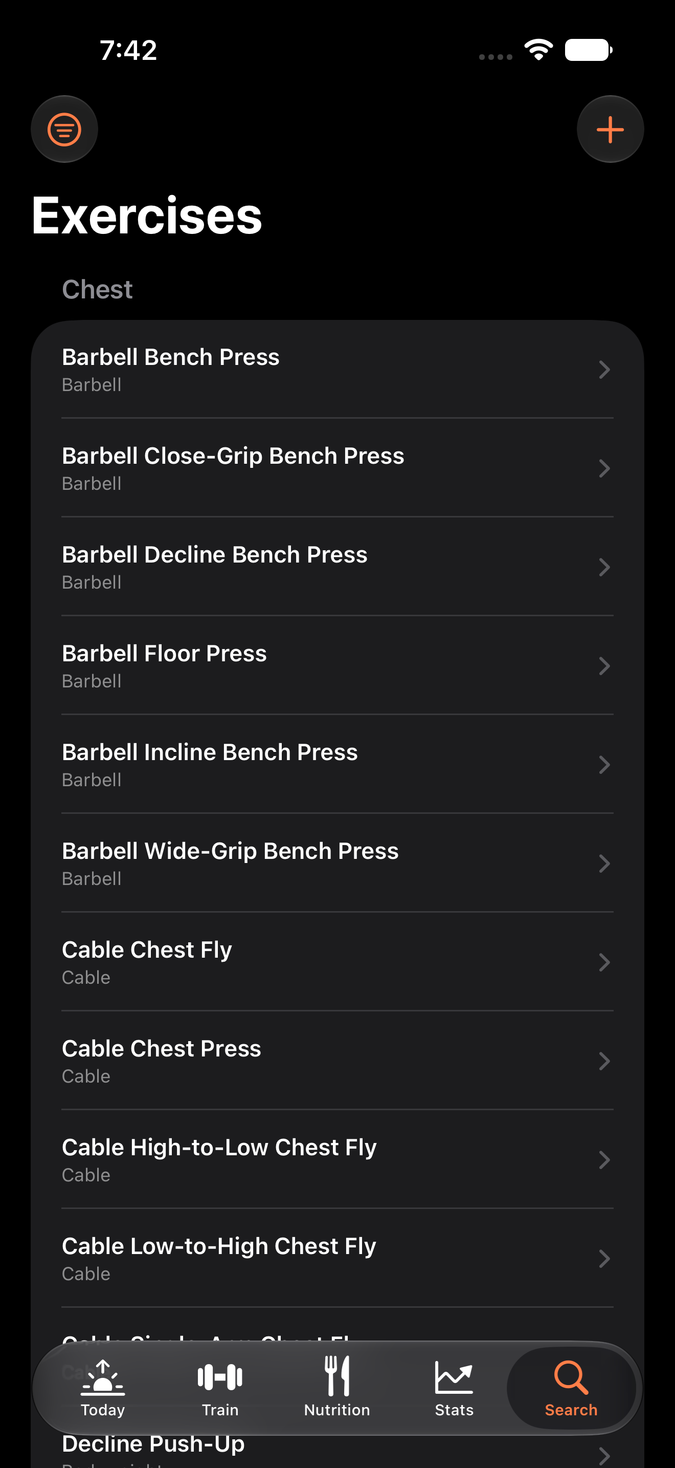 gym: gym iphone feature search
