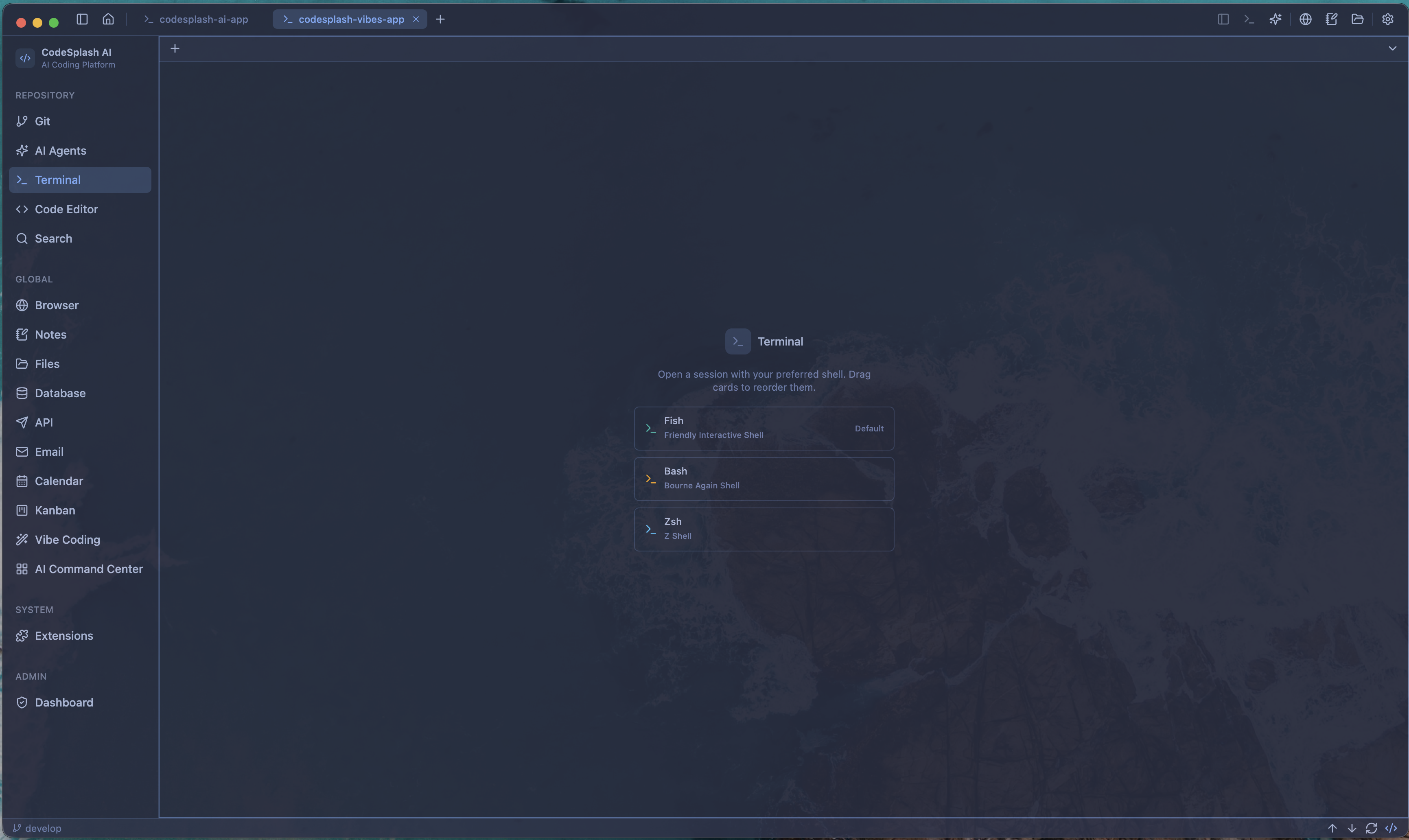 Command execution without context loss