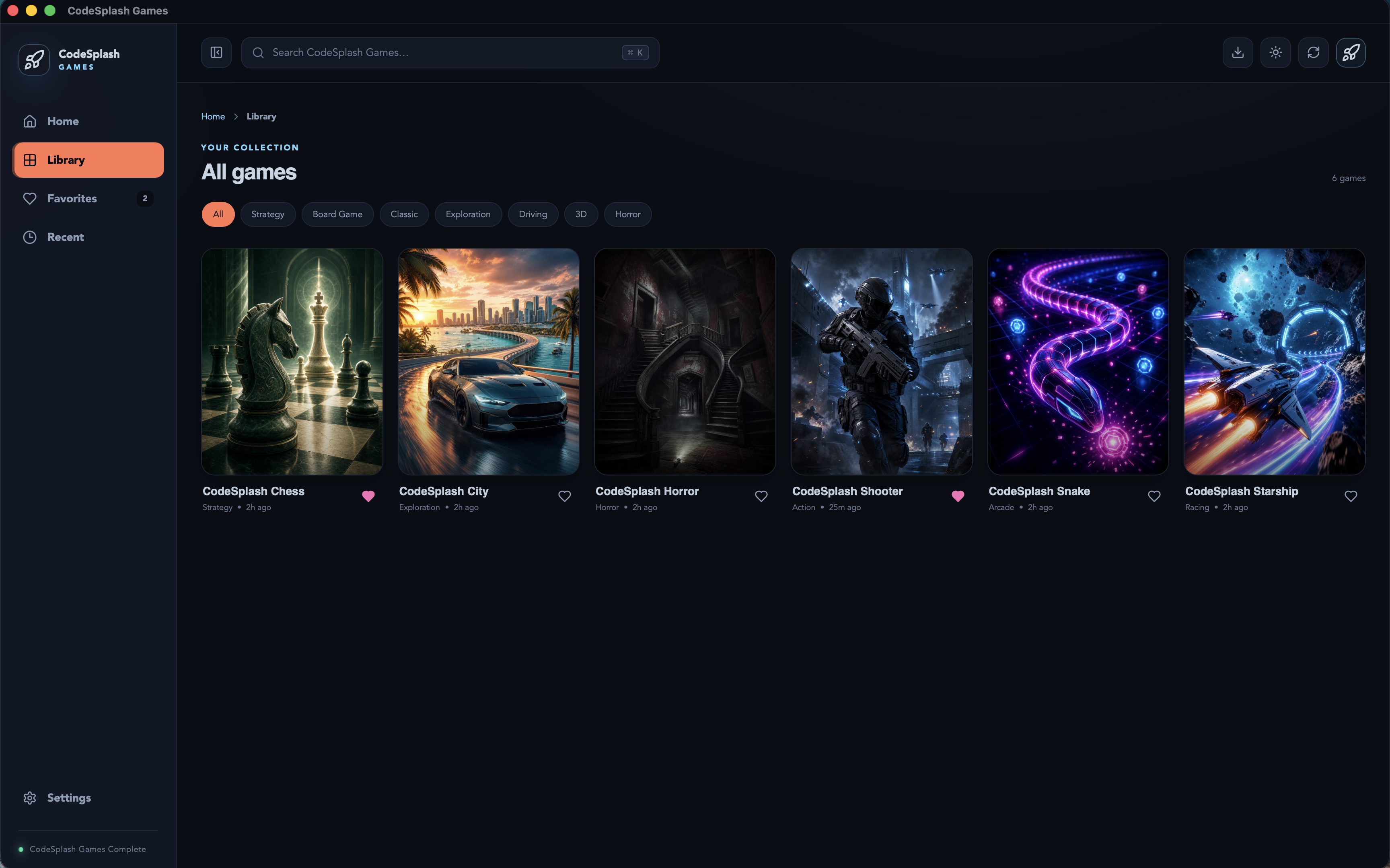 Complete games library